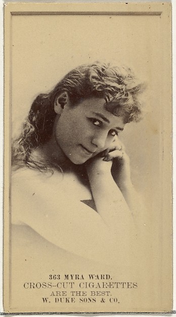 W. Duke, Sons & Co., Card Number 363, Myra Ward, from the Actors and Actresses series (N145-3) issued by Duke Sons & Co. to promote Cross Cut Cigarettes