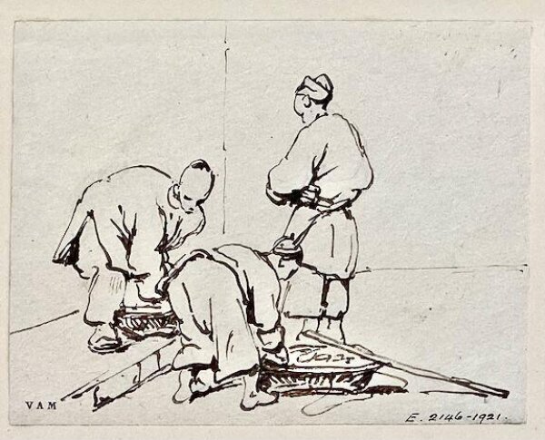George Chinnery, Two Chinese vendors with a standing figure