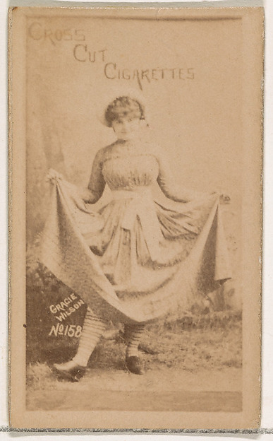 W. Duke, Sons & Co., Card Number 158, Gracie Wilson, from the Actors and Actresses series (N145-1) issued by Duke Sons & Co. to promote Cross Cut Cigarettes
