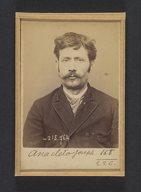 Alphonse Bertillon, Anacléto. Joseph, Jean-Baptiste. 36 ans, né le 14/7/57. Coiffeur. Anarchiste. 16/3/94.