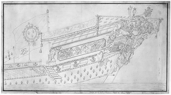 Anonymous, French, 19th century, Drawing of the Stern of "La Réal"