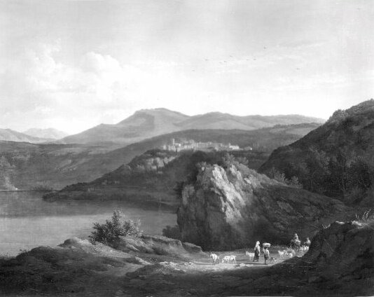 Abraham Teerlink, Shepherd and his flock by Lake Nemi