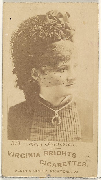 Allen & Ginter, Card 313, Mary Anderson, from the Actors and Actresses series (N45, Type 1) for Virginia Brights Cigarettes