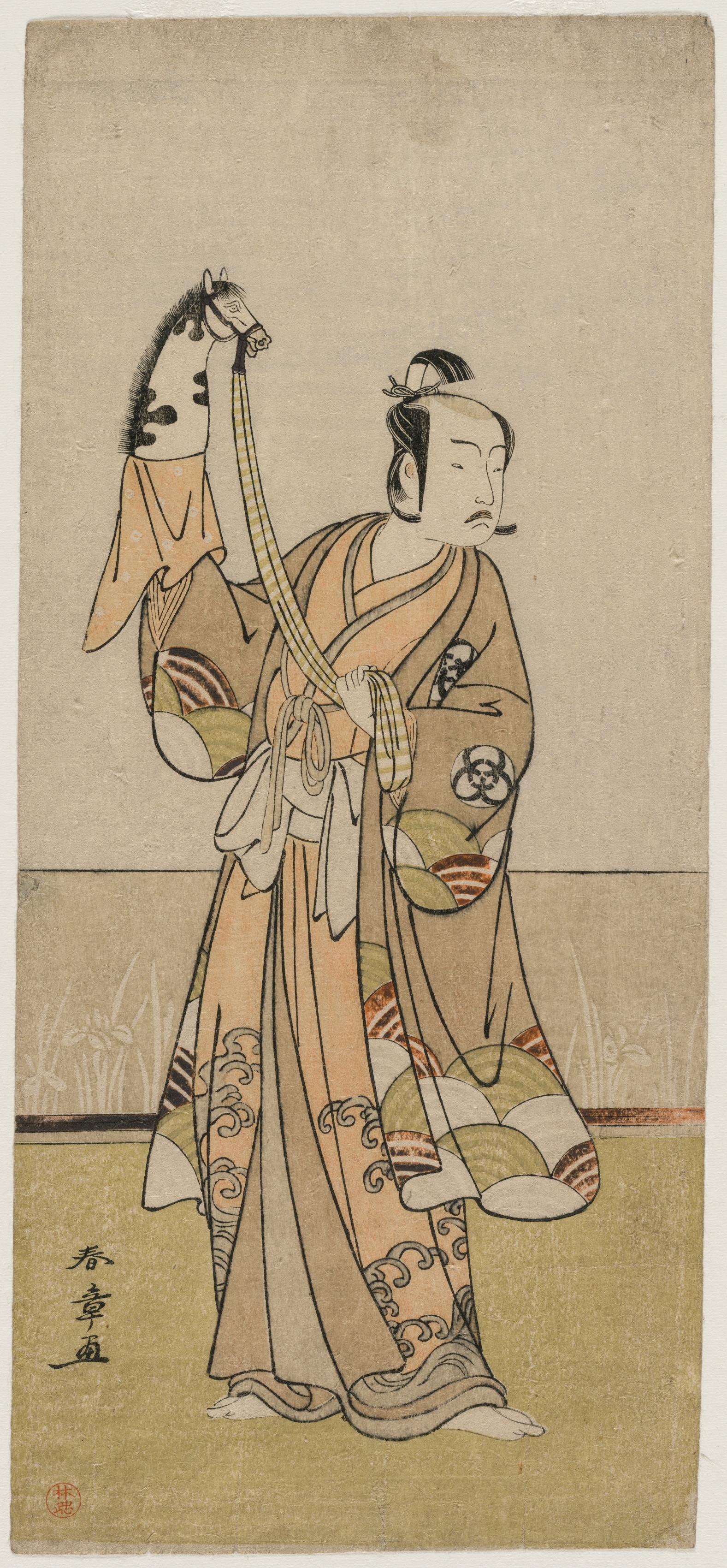 Katsukawa Shunshō, Bando Hikosaburo III Holding a Hand Pupper