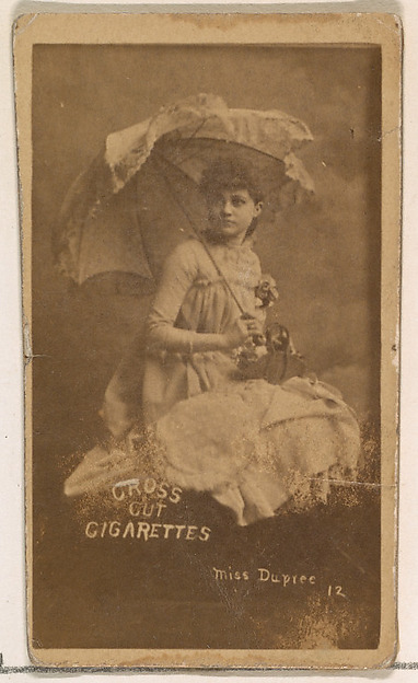 W. Duke, Sons & Co., Card Number 12, Miss Dupree, from the Actors and Actresses series (N145-1) issued by Duke Sons & Co. to promote Cross Cut Cigarettes
