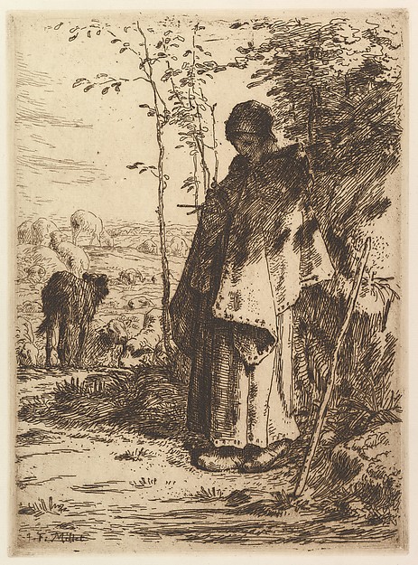 Jean-François Millet, Shepherdess Knitting