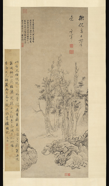 Dong Qichang, Landscape with Trees in the Manner of Ni Zan (1301–1374)