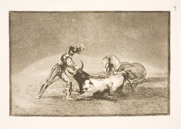 Francisco de Goya, En spansk rytter slår tyren ihjel efter at have mistet sin hest