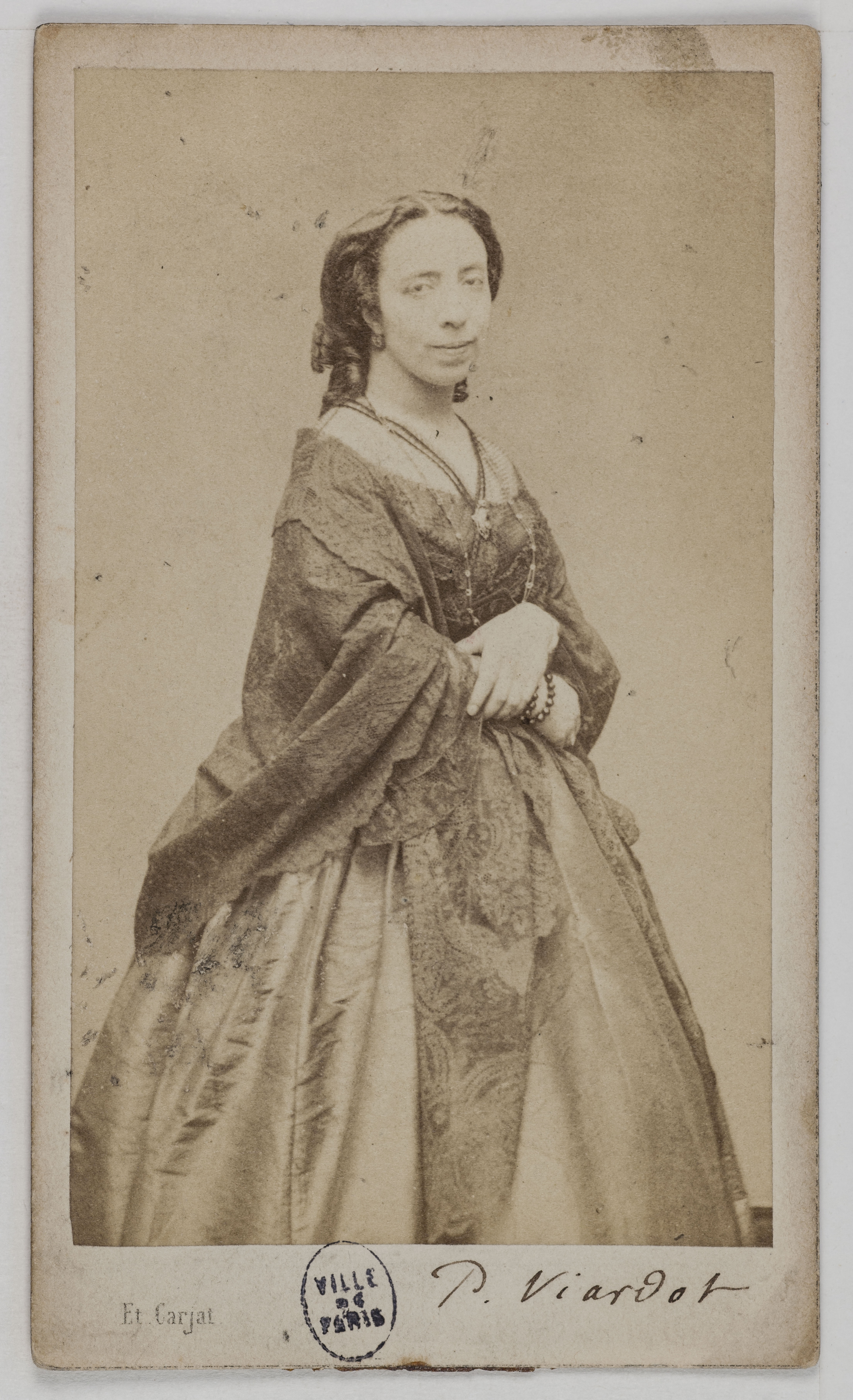 Etienne Carjat, Portrait de Pauline Viardot (née Pauline Garcia, 1821-1910), mezzo-soprano et compositrice.