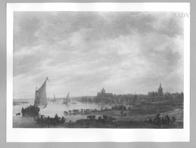 Jan van Goyen, view of a town near the sea