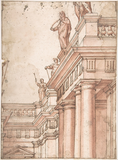 Anonymous, Italian, 16th century, Façade (for Stage Setting)