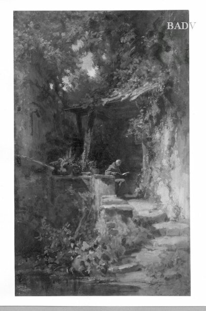 Carl Spitzweg, Monk reading in front of his cell