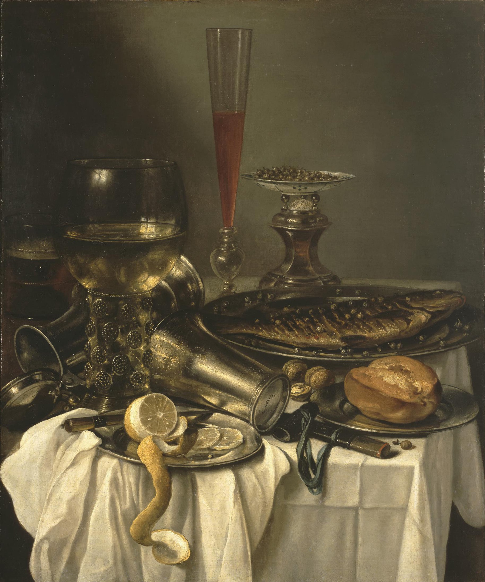 Pieter Claesz, Breakfast with Fish