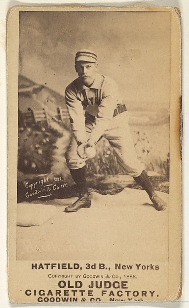 Goodwin & Company, Gil Hatfield, 3rd Base, New York, from the Old Judge series (N172) for Old Judge Cigarettes