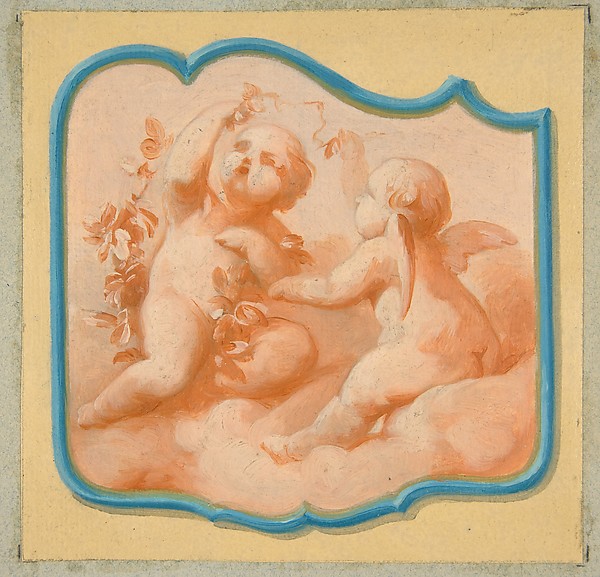Jules-Edmond-Charles Lachaise, Two putti on clouds