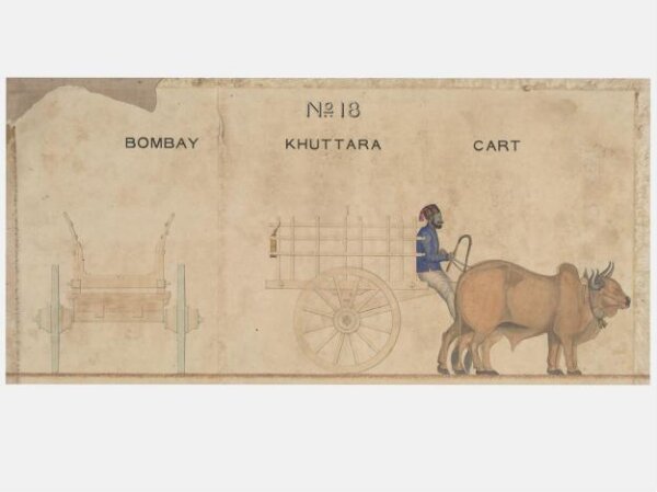 Unknown, One of twenty-one drawings of various types of indigenous conveyance in Poona showing side view and section.