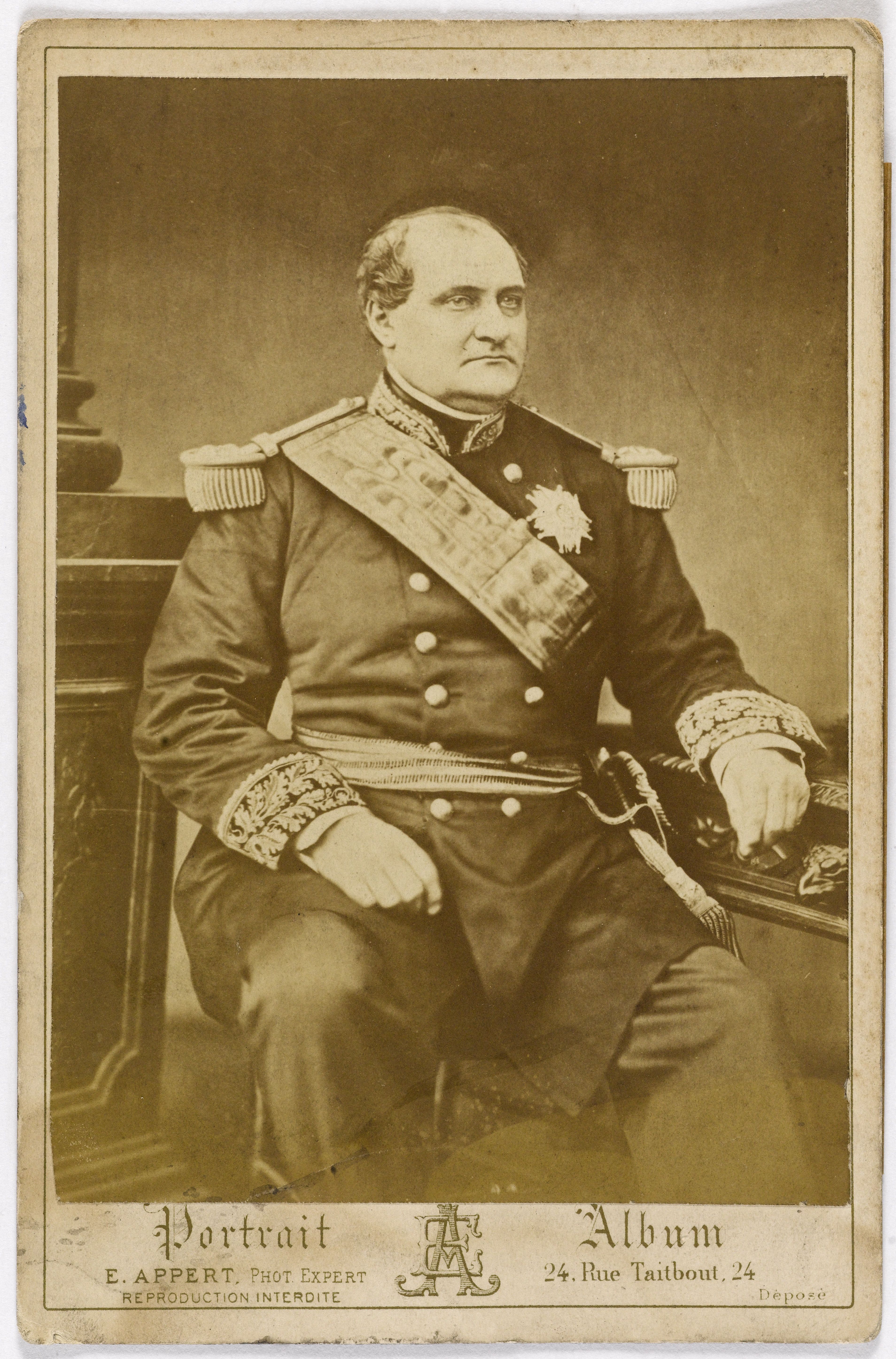 Ernest Charles Appert, Portrait de Napoléon-Joseph-Charles-Paul Bonaparte, Prince Napoléon (1822-1891).