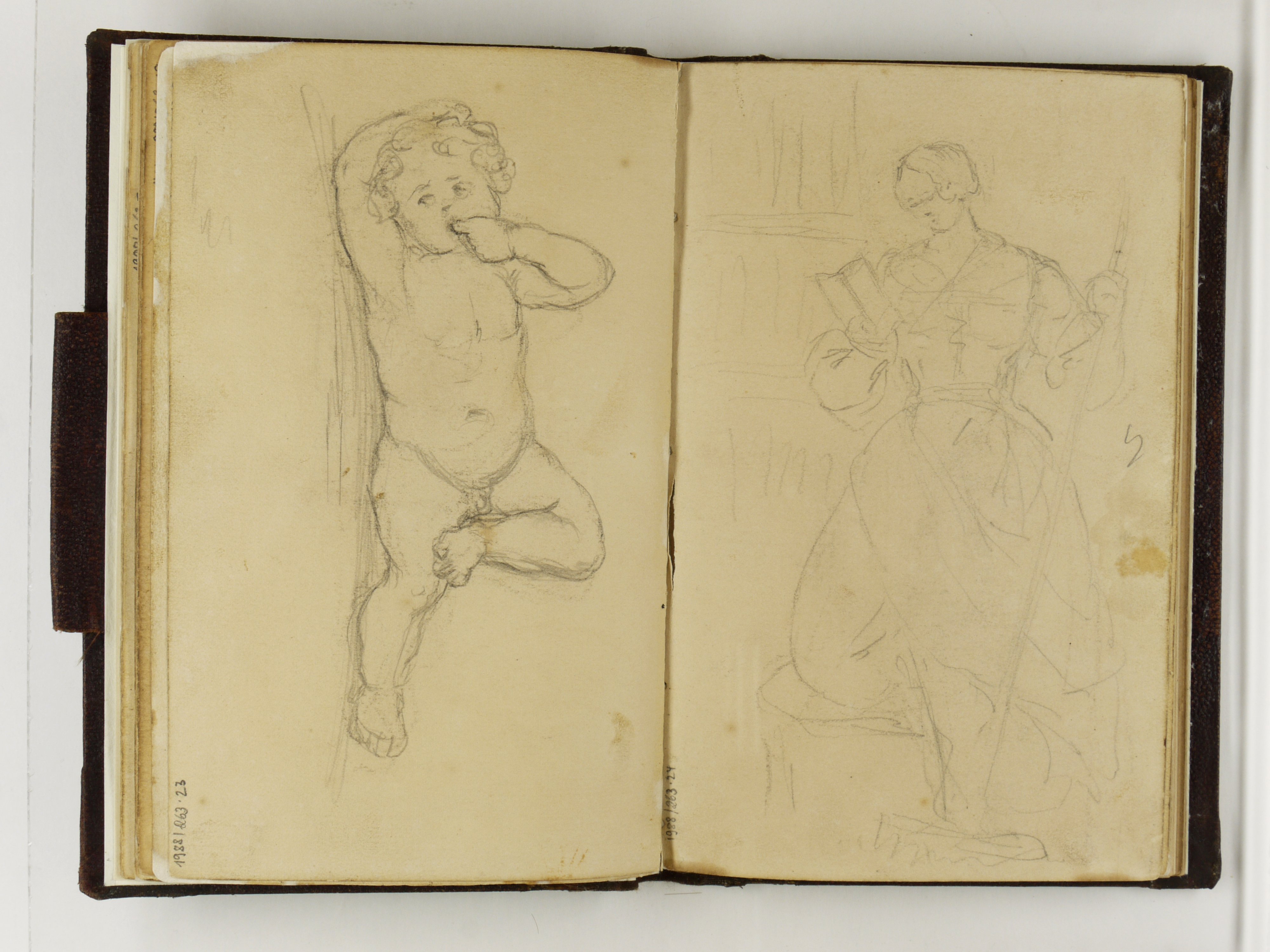 Johann Jakob Serr, Liegendes Baby und lesende Frau