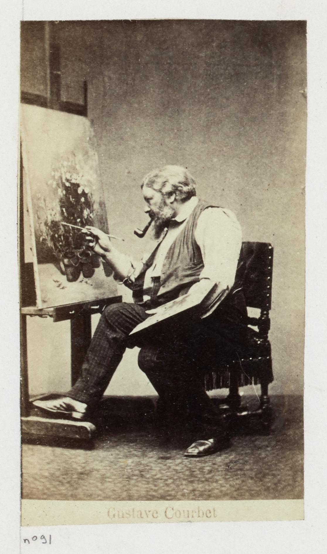 Anonyme, Courbet Gustave Jean Désiré (1819-1877). Peintre et membre de la Commune, il refuge la légion d'honneur en 1870. Elu président de la Société des artistes, il surveille le déboulonnement de la colonne Vendôme. Et 1872, le trbunal civil exige de ce...