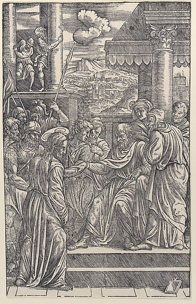 Anonymous, Italian, 16th century, Christ before Pilate, from a series of sixteen prints of the Passion of Christ