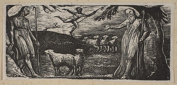 William Blake, Thenot Remonstrates with Colinet, Lightfoot in the Background, from Thornton's "Pastorals of Virgil"