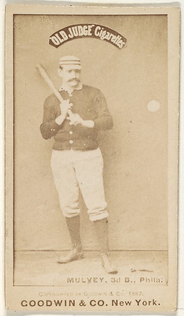 Goodwin & Company, Joseph H. "Joe" Mulvey, 3rd Base, Philadelphia, from the Old Judge series (N172) for Old Judge Cigarettes