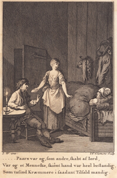 J.F. Clemens, Marthe Kokketøs kommer ind i stuen til Peder Paars og Per Ruus