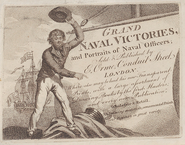 Anonymous, British, late 18th–early 19th century, Trade Card for E. Orme, Printseller and Publisher