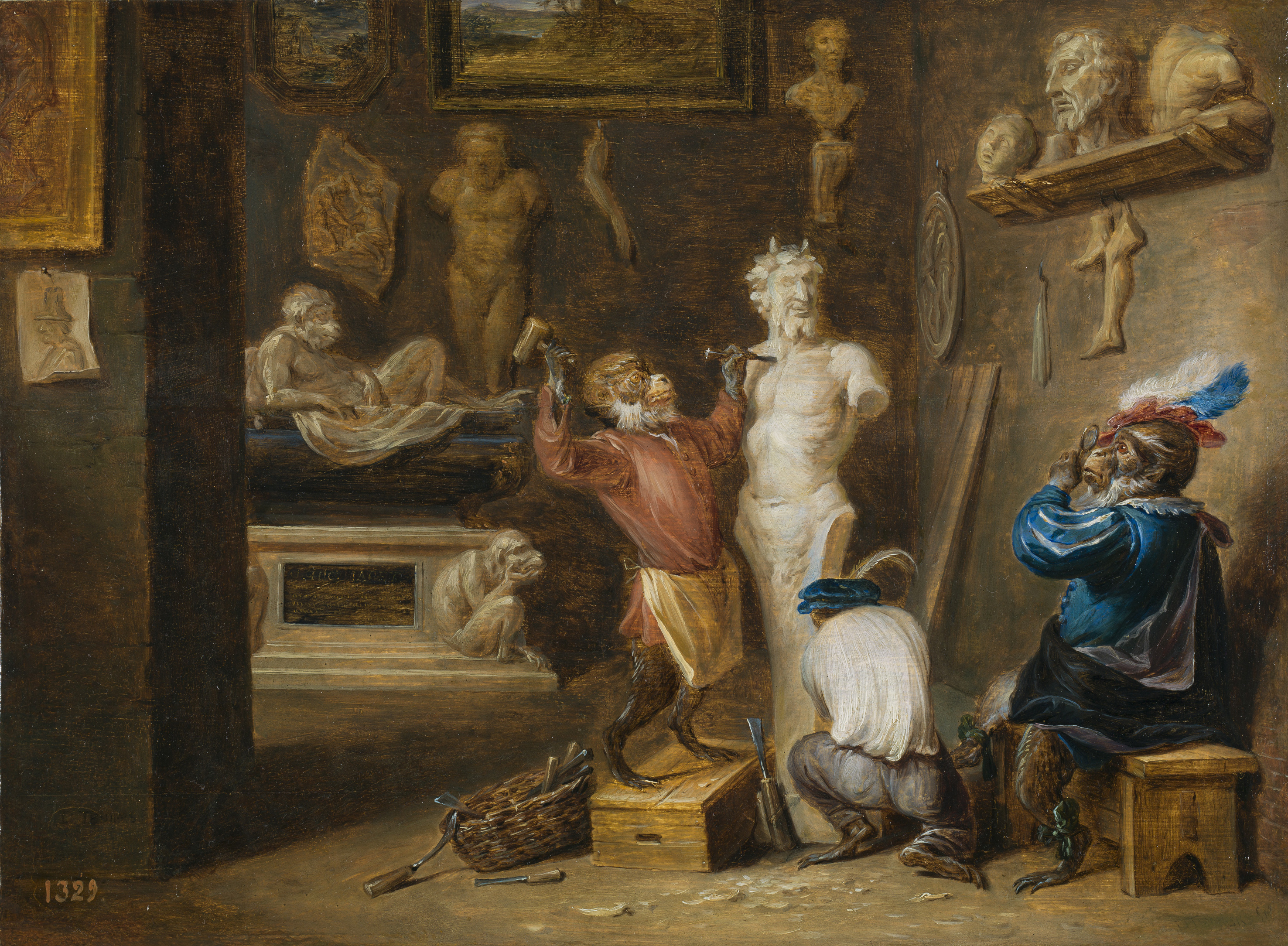 David Teniers the Younger, The Monkey Sculptor