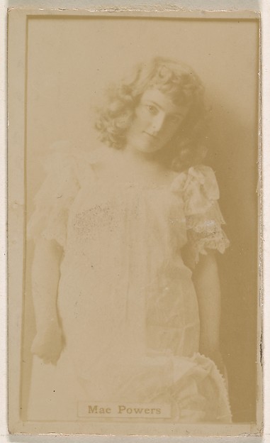 Kinney Brothers Tobacco Company, Mae Powers, from the Actresses series (N245) issued by Kinney Brothers to promote Sweet Caporal Cigarettes