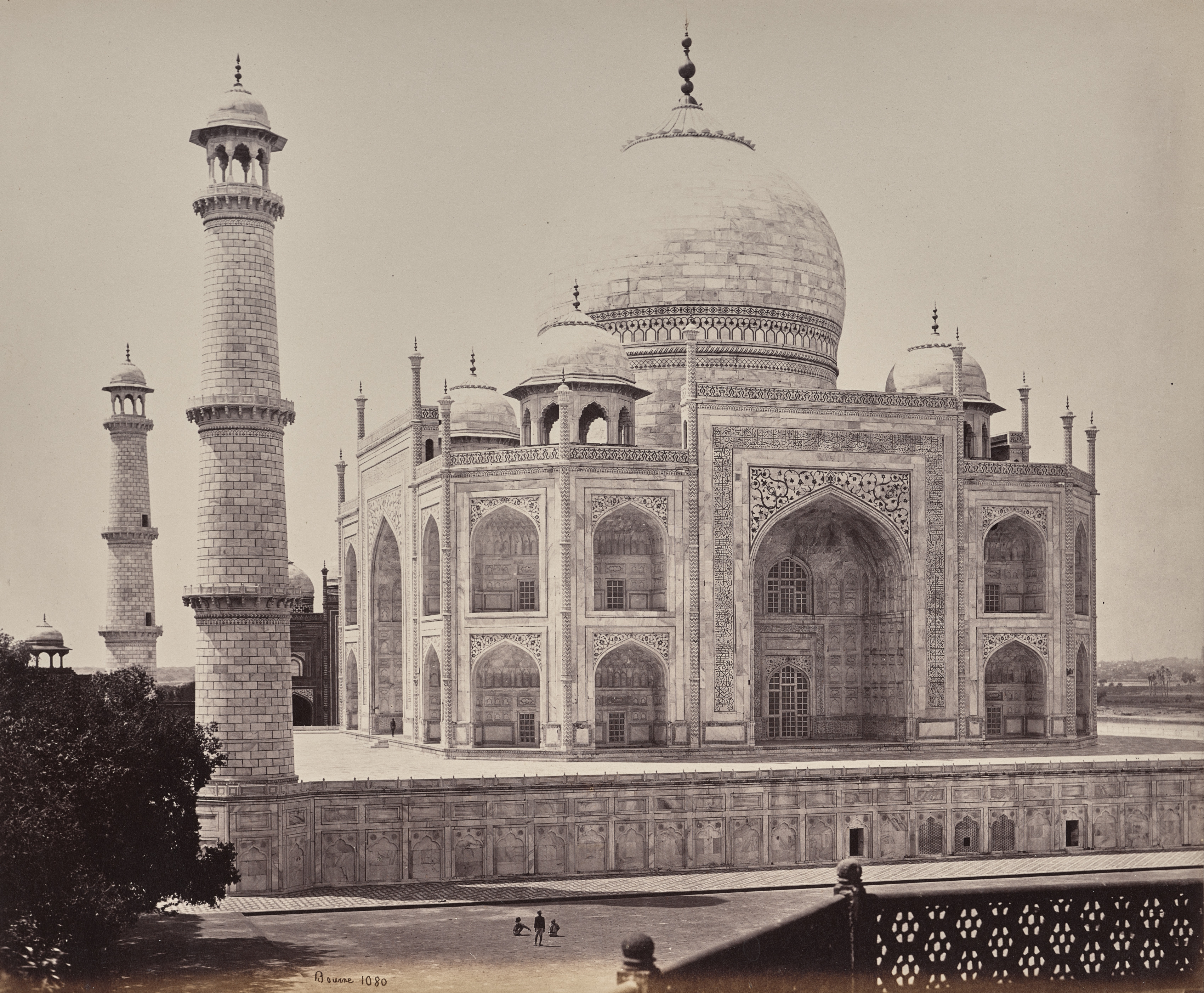 Samuel Bourne, Agra. View of the Taj from a Corner in the Quadrangle