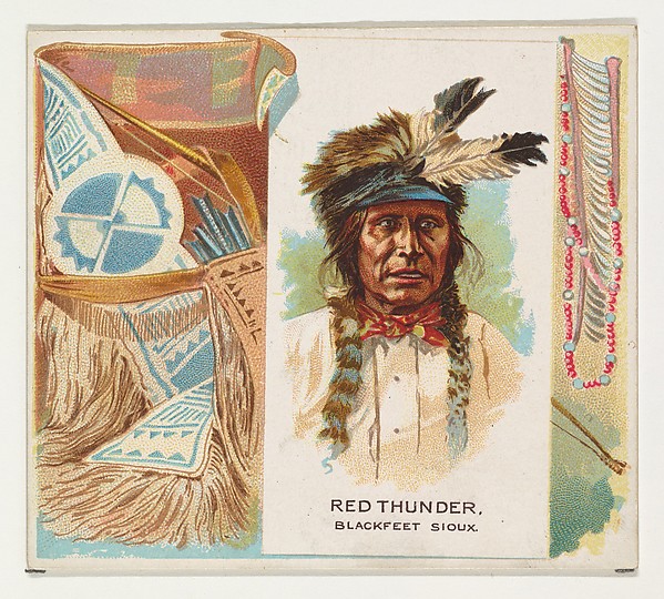 Allen & Ginter, Red Thunder, Blackfeet Sioux, from the American Indian Chiefs series (N36) for Allen & Ginter Cigarettes