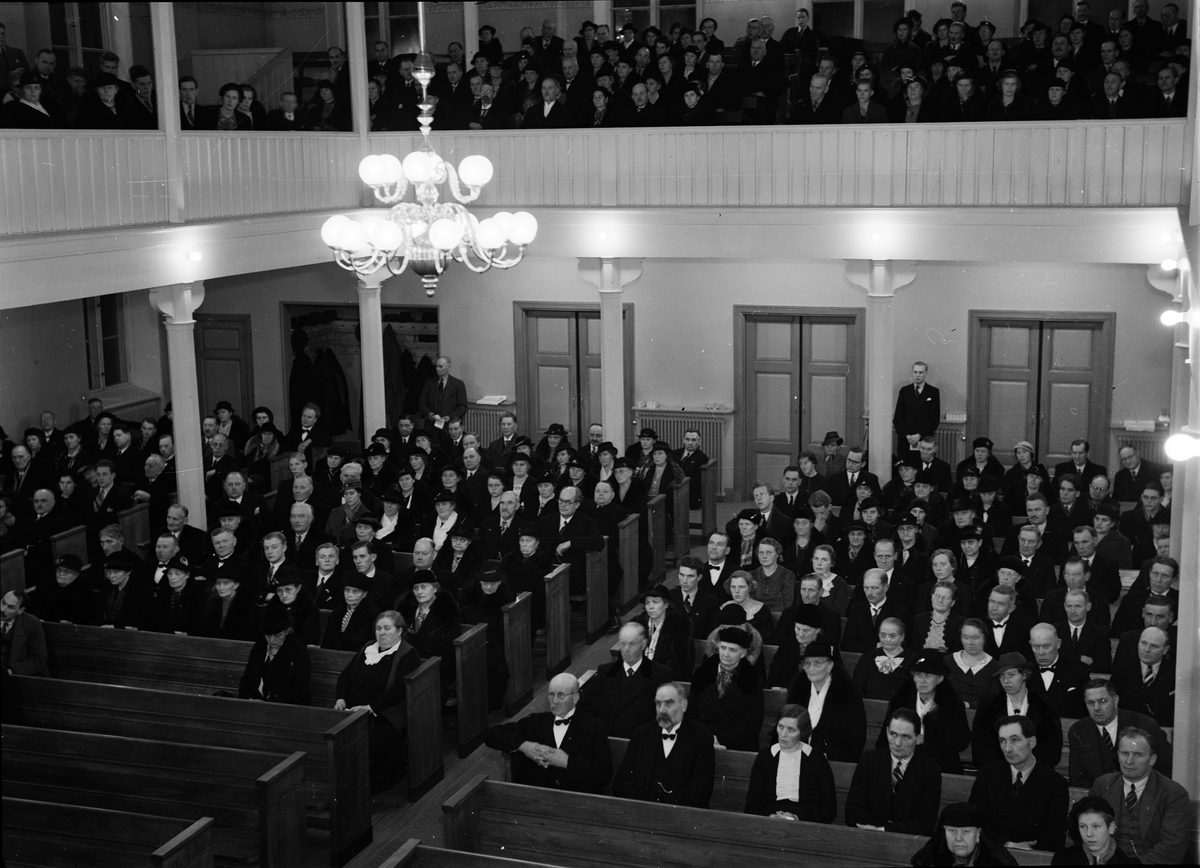 Paul Sandberg, Gudstjänst eller möte i Uppsala missionskyrka, Kungsgatan, Uppsala november 1937