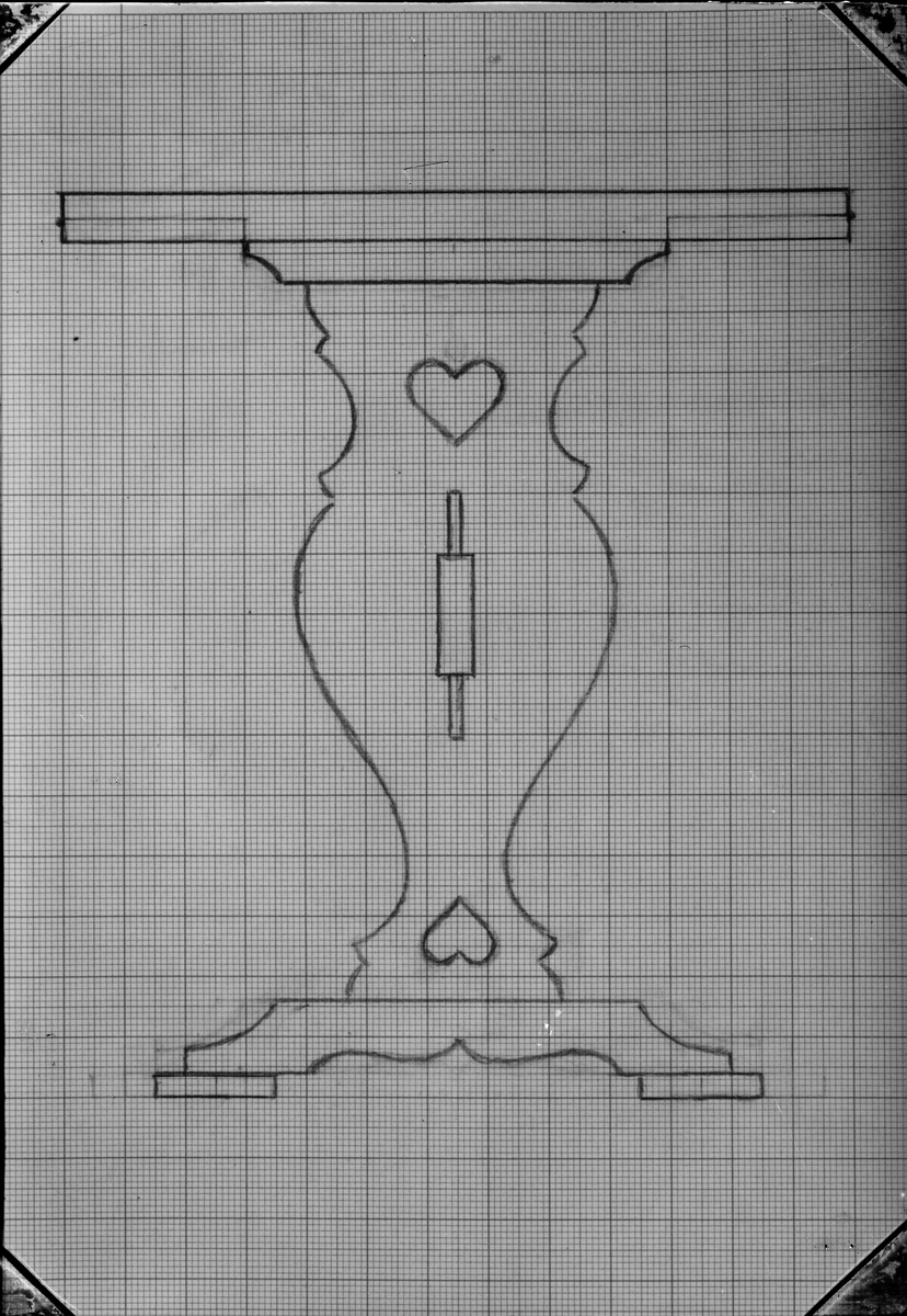 Skötsner-Edhlund, Drawing of furniture, Östhammar, Uppland