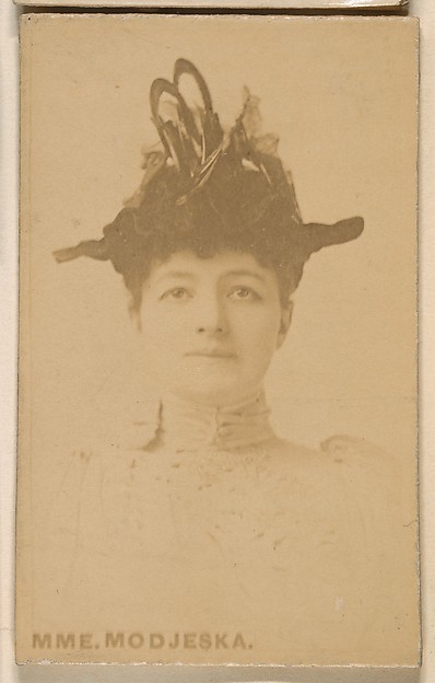 Kinney Brothers Tobacco Company, Mme. Modjeska, from the Actresses series (N246), Type 1, issued by Kinney Brothers to promote Sporting Extra Cigarettes