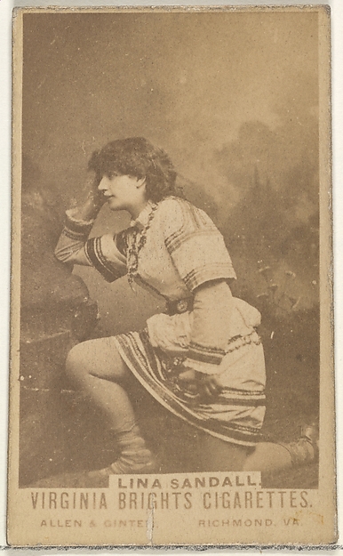 Allen & Ginter, Lina Sandall, from the Actors and Actresses series (N45, Type 1) for Virginia Brights Cigarettes