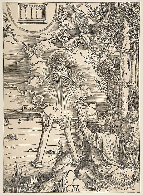 Albrecht Dürer, Saint John Swallowing the Book, from "The Apocalypse", Latin Edition