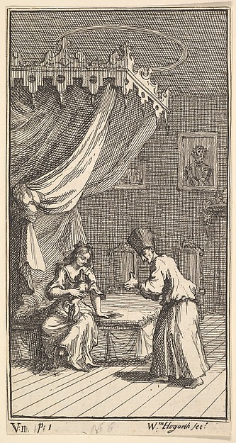 William Hogarth, The New Metamorphosis, Plate 5: Fantasio, Transformed into a Lapdog, in the with Donna Theresa