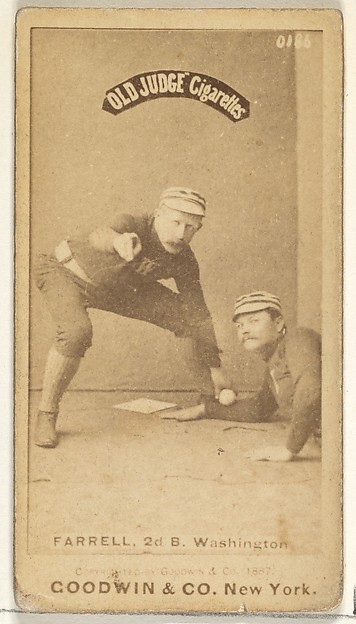 Goodwin & Company, John A. "Jack" Farrell, 2nd Base, Washington Nationals, from the Old Judge series (N172) for Old Judge Cigarettes
