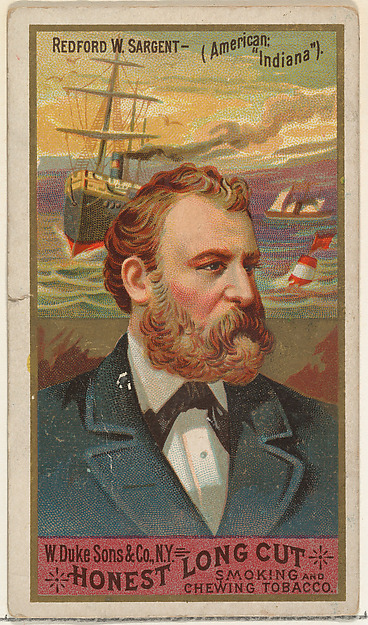 W. Duke, Sons & Co., Redford W. Sargent, from the Sea Captains series (N127) issued by Duke Sons & Co. to promote Honest Long Cut Tobacco