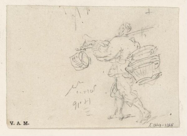 George Chinnery, A Chinese figure carrying baskets
