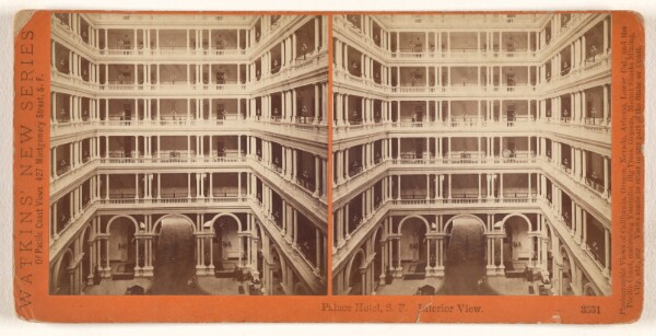 Carleton Watkins, Palace Hotel, S.F. Interior View.