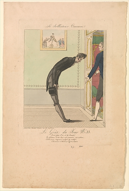 Anonymous, French, 19th century, The Concave Petitioner: The Taste of the Day, no. 33 (Le Solliciteur Concave: Le Goût du Jour, No. 33)