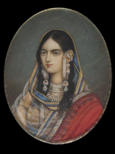 Unknown, One of eleven bust portraits depicting Mughal ladies and princesses.