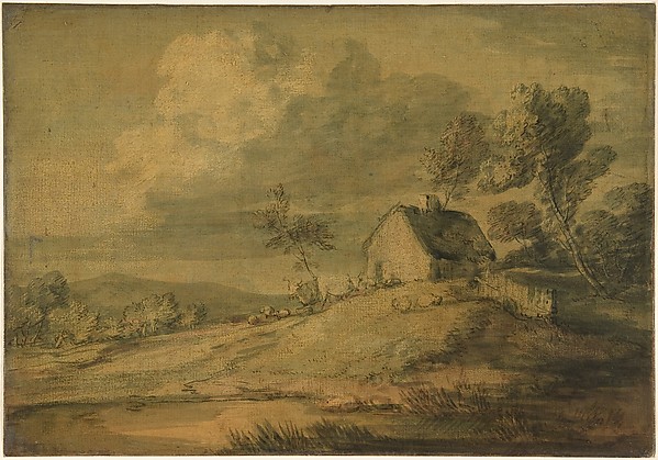 Thomas Gainsborough, Wooded Landscape with Cottage, Cows and Sheep