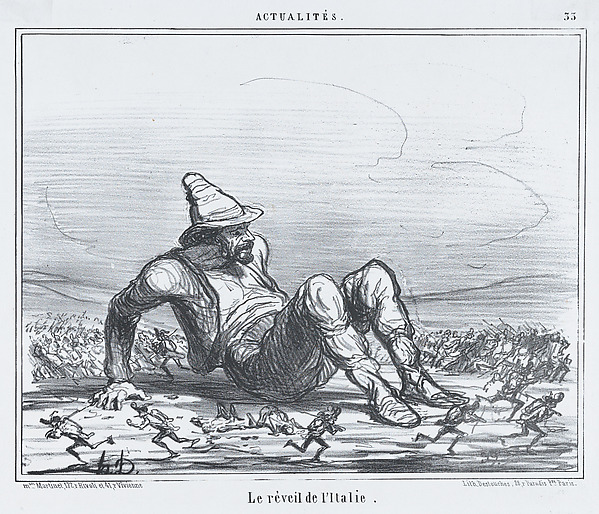 Honoré Daumier, Le réveil de l'Italie, from "Actualités"