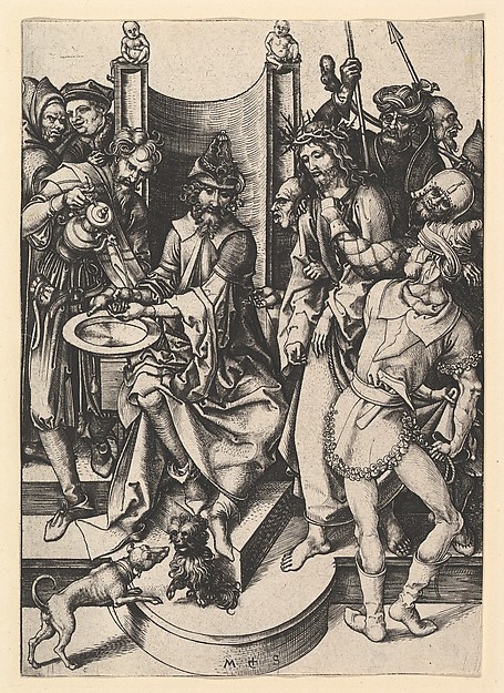 Martin Schongauer, Pilate Washing His Hands