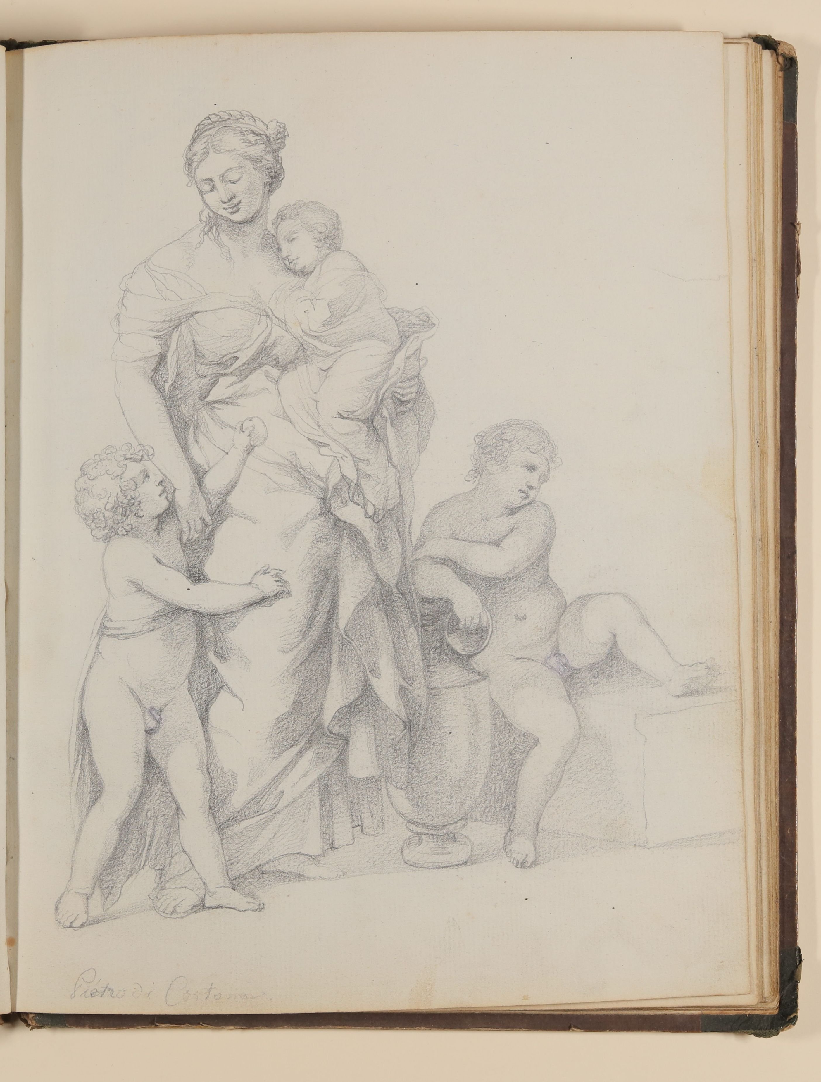 Louis Thomassin, Caritas, Teilkopie nach Pietro da Cortona [aus einem Skizzenbuch von unbekannter Hand, evtl. des Louis Thomassin]