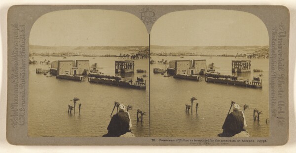 Carleton H. Graves, Panorama of Philae as inundated by the great dam at Assouan. Egypt.