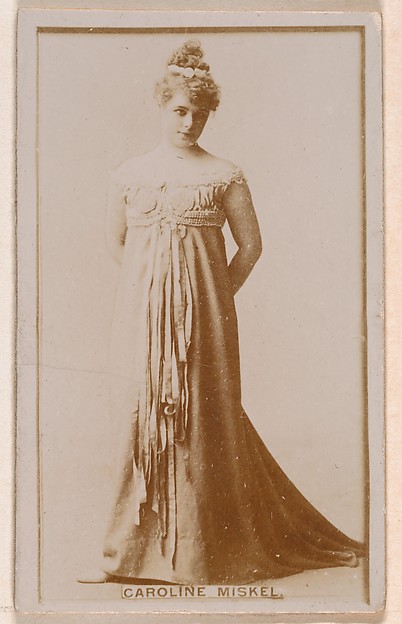 Kinney Brothers Tobacco Company, Caroline Miskel, from the Actresses series (N245) issued by Kinney Brothers to promote Sweet Caporal Cigarettes